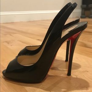 COPY - Christian Louboutin Peep Toe Slingback Sti…